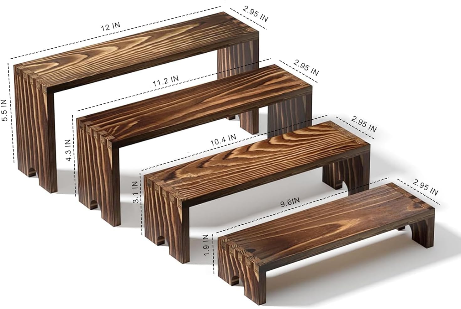 2 Tier Wooden Cupcake Stand Se - огляд і ціна Display Risers Set
