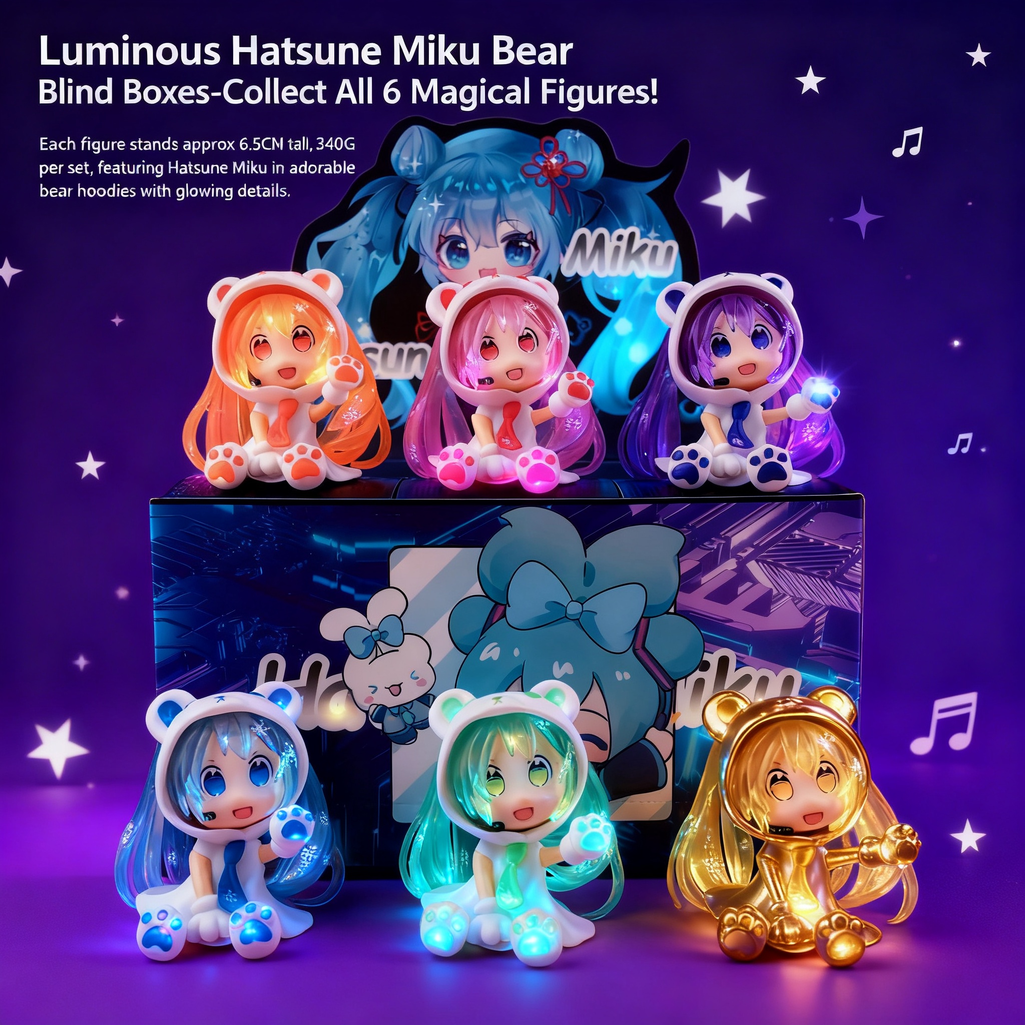 Glow in the Dark Hatsune Miku  - огляд і ціна Capsule Toy Gashapon