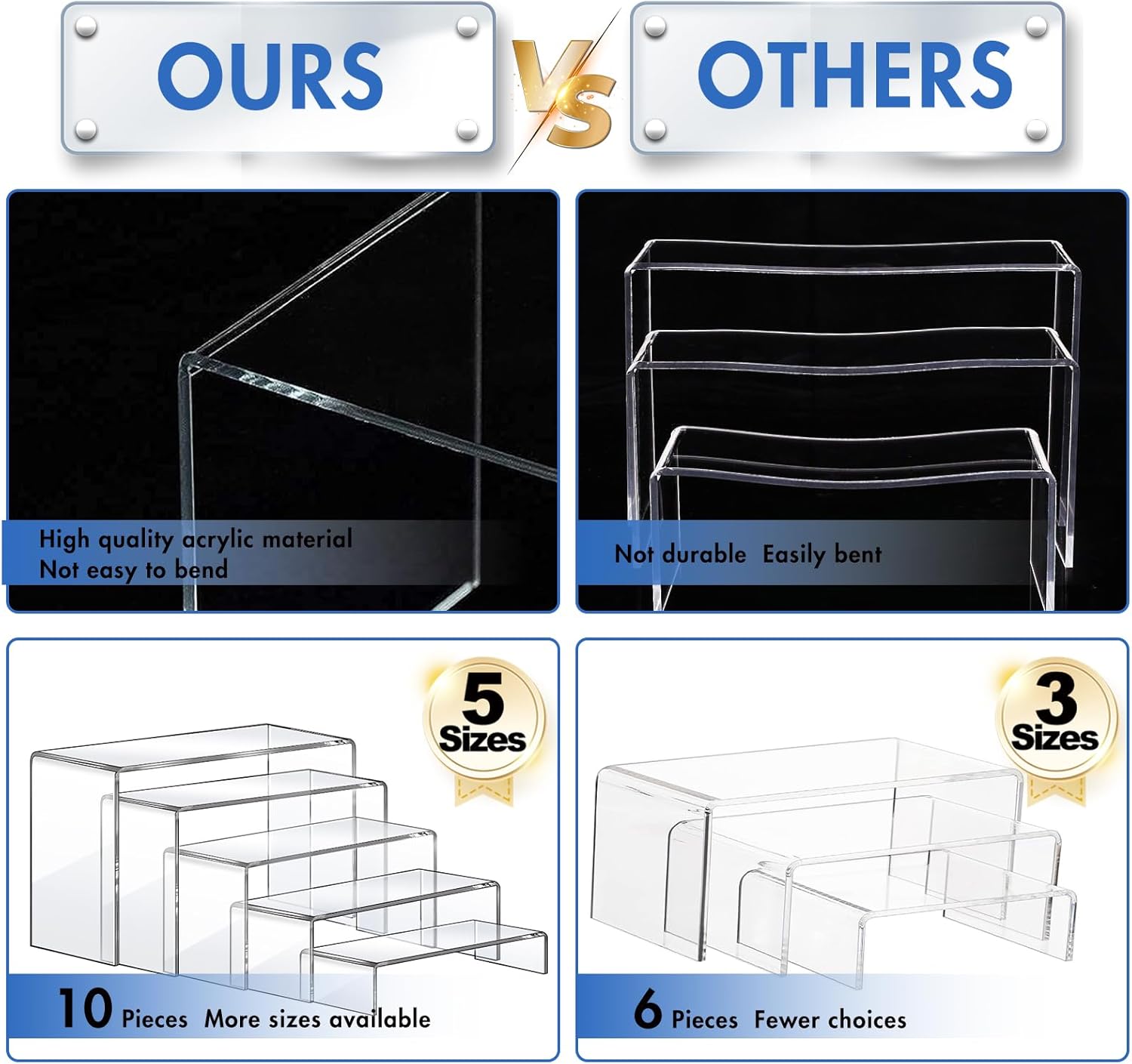 Acrylic Risers 10 Pcs 2 Set Di - огляд і ціна Display Risers Set