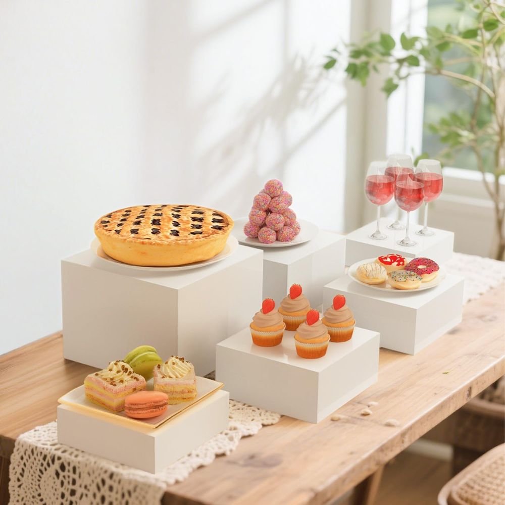 【8Pcs】 Buffet Risers,Dessert T - огляд і ціна Display Risers Set